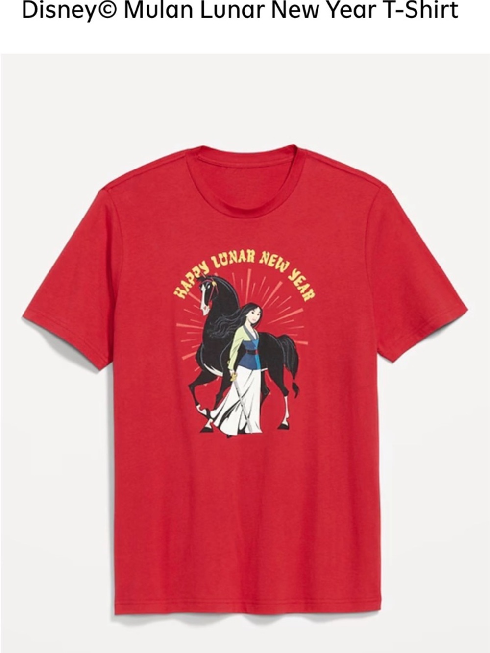 Disney Red Mulan Lunar New Year Graphic Tee